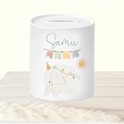 Geldgeschenk Taufe personalisiert, Spardose Kind Frosch mit Namen, Sparschwein Tiere, Sparbüchse Taufe, Geschenk