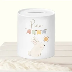 Geldgeschenk Taufe personalisiert, Spardose Kind Frosch mit Namen, Sparschwein Tiere, Sparbüchse Taufe, Geschenk