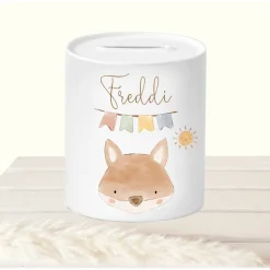 Geldgeschenk Taufe personalisiert, Spardose Kind Frosch mit Namen, Sparschwein Tiere, Sparbüchse Taufe, Geschenk