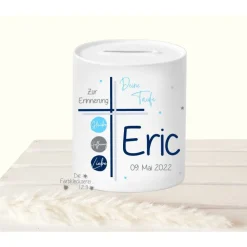 Geldgeschenk Taufe Spardose Regenbogen personalisiert