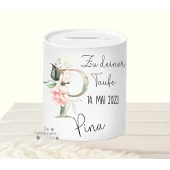 Geldgeschenk Taufe Spardose Regenbogen personalisiert