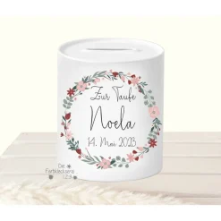 Geldgeschenk Taufe Spardose Regenbogen personalisiert