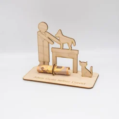Geldgeschenk Tierarzt - aus Holz personalisiert