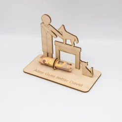 Geldgeschenk Tierarzt - aus Holz personalisiert