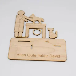 Geldgeschenk Tierarzt - aus Holz personalisiert