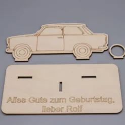 Geldgeschenk Trabbi - aus Holz personalisiert