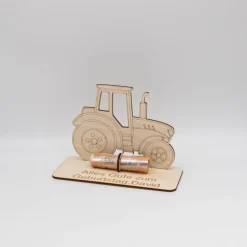 Geldgeschenk Traktor - aus Holz personalisiert