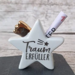 Geldgeschenk "Traumerfüller" ~ Porzellan Tannenbaum für Geldscheine ~ Weihnachten ~ Deko