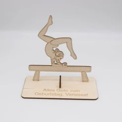 Geldgeschenk Turnen - aus Holz personalisiert