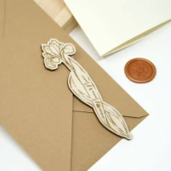Geldgeschenk Umschlag mit Banderole, personalisierter Holzblume und Wachssiegel / Schwertlilie / Hochzeitsgeschenk