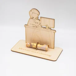 Geldgeschenk Verkäuferin - aus Holz personalisiert