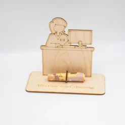 Geldgeschenk Verkäuferin - aus Holz personalisiert