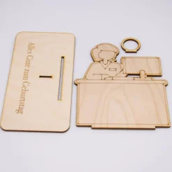 Geldgeschenk Verkäuferin - aus Holz personalisiert