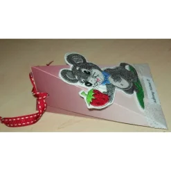 Geldgeschenk Verpackung Mäuse-Dreieckschachtel mit Bügelbild – Originelle Geschenkbox selber basteln