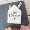 Geldgeschenk "Von Herzen" ~ Porzellan Haus für Geldscheine ~ Weihnachten ~ Geburtstag
