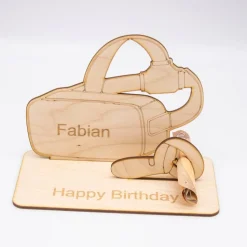 Geldgeschenk VR Brille - aus Holz personalisiert
