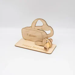 Geldgeschenk VR Brille - aus Holz personalisiert