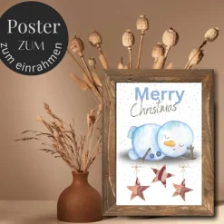 Geldgeschenk Weihnachten Schneemann | Geschenkidee Weihnachtsgeld | Wunscherfüller Geld Stern