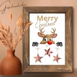 Geldgeschenk Weihnachten Rentier | Geschenkidee Weihnachtsgeld | Wunscherfüller Geld Stern