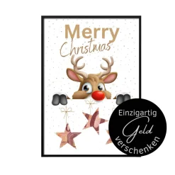 Geldgeschenk Weihnachten Rentier | Geschenkidee Weihnachtsgeld | Wunscherfüller Geld Stern