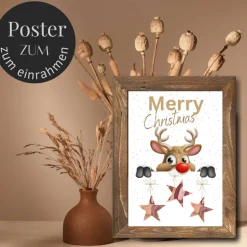 Geldgeschenk Weihnachten Rentier | Geschenkidee Weihnachtsgeld | Wunscherfüller Geld Stern