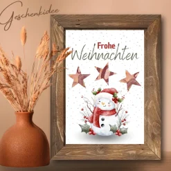 Geldgeschenk Weihnachten Schneemann winterlich |  Geschenkidee Weihnachtsgeld | Wunscherfüller Geld Stern
