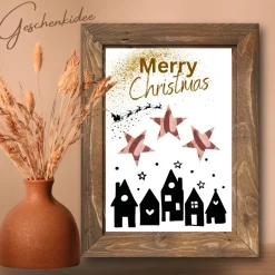 Geldgeschenk Weihnachten Häuser Stadt Merry Christmas |  Geschenkidee Weihnachtsgeld | Wunscherfüller Geld Stern