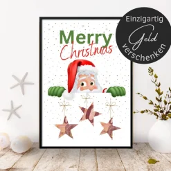Geldgeschenk Weihnachten Weihnachtsmann | Geschenkidee Weihnachtsgeld | Wunscherfüller Geld Stern