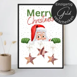 Geldgeschenk Weihnachten Weihnachtsmann | Geschenkidee Weihnachtsgeld | Wunscherfüller Geld Stern