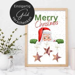 Geldgeschenk Weihnachten Weihnachtsmann | Geschenkidee Weihnachtsgeld | Wunscherfüller Geld Stern