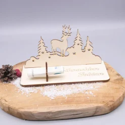 Geldgeschenk Weihnachten Hirsch- aus Holz personalisiert
