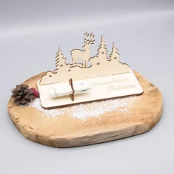 Geldgeschenk Weihnachten Hirsch- aus Holz personalisiert