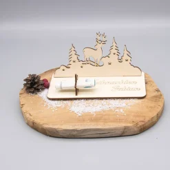 Geldgeschenk Weihnachten Hirsch- aus Holz personalisiert