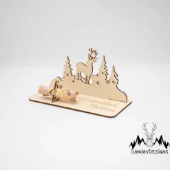 Geldgeschenk Weihnachten Hirsch- aus Holz personalisiert