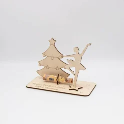 Geldgeschenk Weihnachtsballerina - aus Holz personalisiert