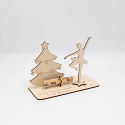 Geldgeschenk Weihnachtsballerina - aus Holz personalisiert