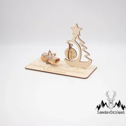 Geldgeschenk Weihnachtsbaum - aus Holz personalisiert