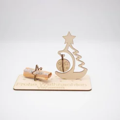 Geldgeschenk Weihnachtsbaum - aus Holz personalisiert
