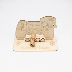 Geldgeschenk Weihnachtscontroller - aus Holz personalisiert