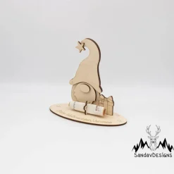 Geldgeschenk Weihnachtswichtel - aus Holz personalisiert