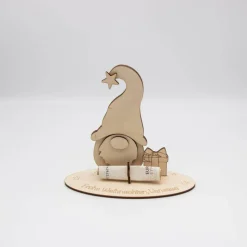 Geldgeschenk Weihnachtswichtel - aus Holz personalisiert