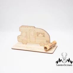 Geldgeschenk Wohnmobil - aus Holz personalisiert