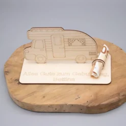 Geldgeschenk Wohnmobil - aus Holz personalisiert