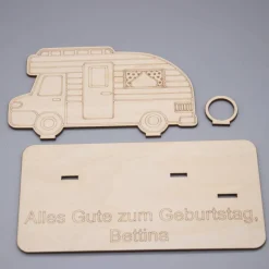 Geldgeschenk Wohnmobil - aus Holz personalisiert
