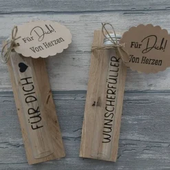 Geldgeschenk Wunscherfüller mit Holzbrett – Reagenzglas & Holzbox als Geschenkidee