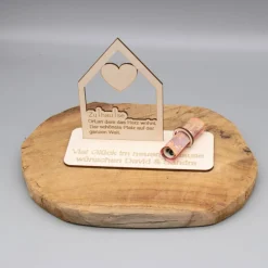 Geldgeschenk Zuhause - aus Holz personalisiert
