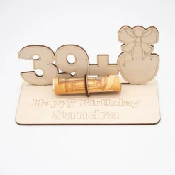 Geldgeschenk zum 40 Geburtstag - aus Holz personalisiert