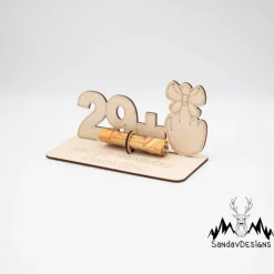 Geldgeschenk zum 30 Geburtstag - aus Holz personalisiert
