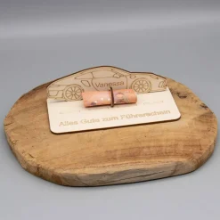 Geldgeschenk zum Führerschein - aus Holz personalisiert