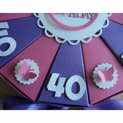 Geldgeschenk zum Geburtstag Schachteltorte Papiertorte Geburtstagstorte Geburtsgsgeschenk Farbe u. Zahl nach Wahl Torte